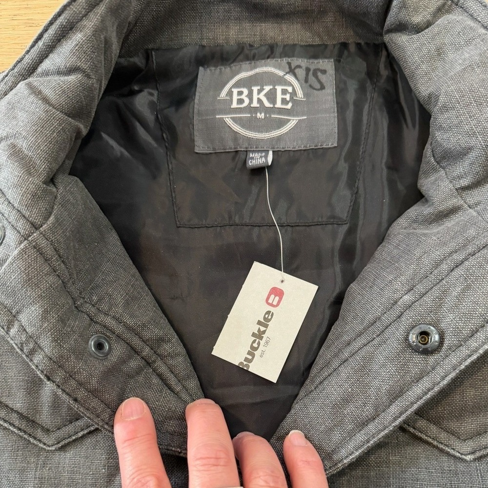 BKE Mens Puffer Vest Gray Full Zip Pockets Sleeveless Jacket Size: Medium (1217) - Picture 5 of 7